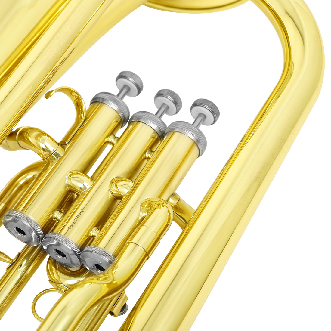 SLADE instrumento de trompeta upper bass en tono Bb latón tres teclas teclas de pie bugle marchante principiante tocar trompeta bajo pic 9