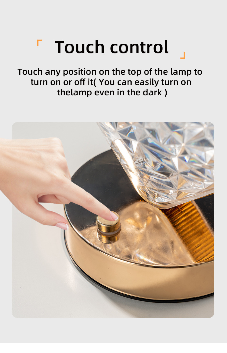 Creative gift: Star and moon night light, touch three-color charging ambient light, bedroom birthday gift: night light pic 4