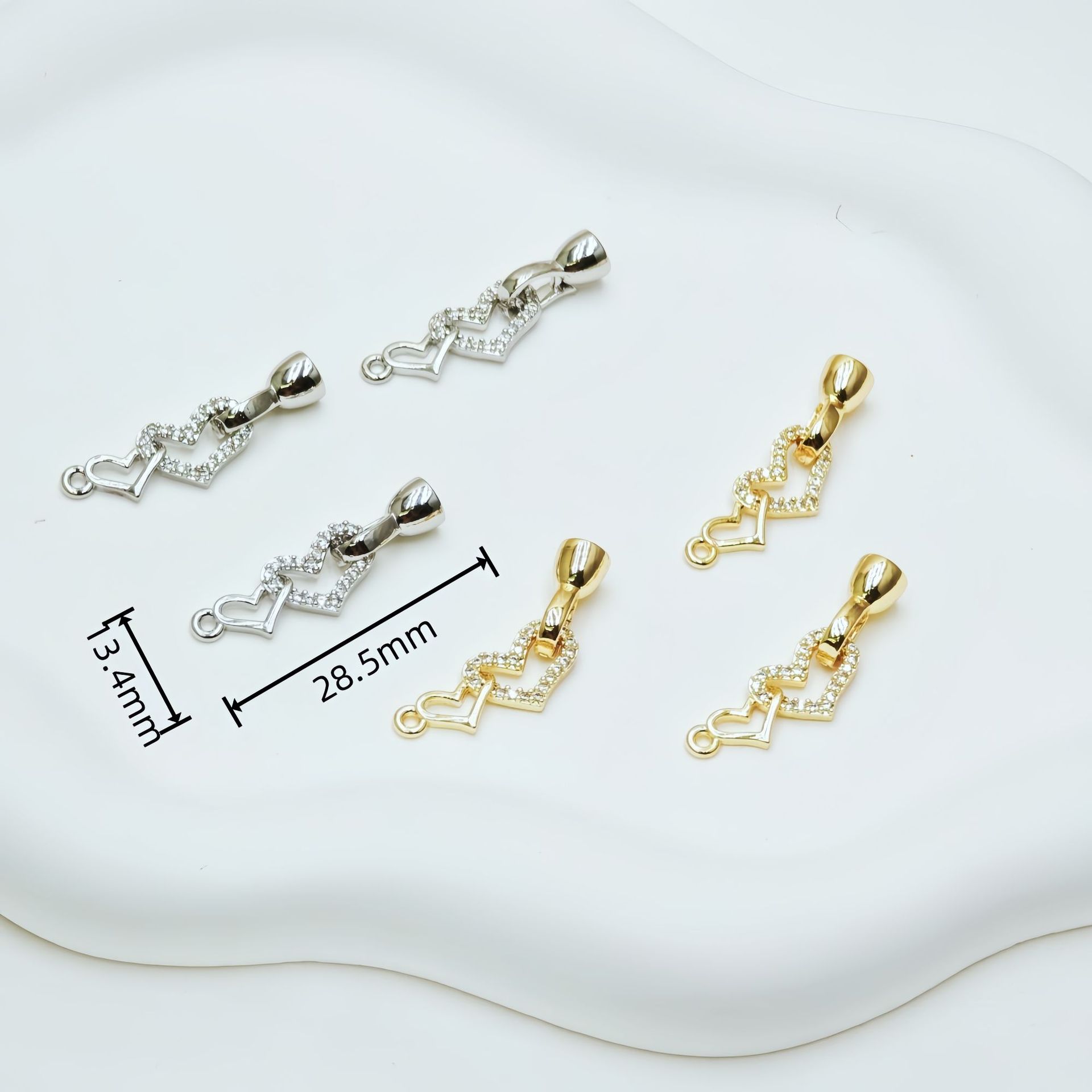 Wholesale of diy handcrafted accessories for 18k classic necklaces and bracelets with micro-inlaid white stone color retention and real gold plating pic 17