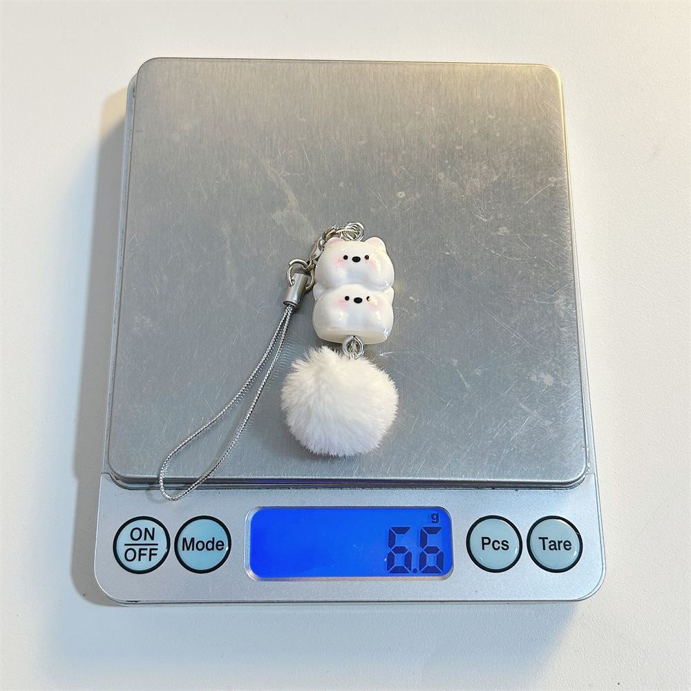 卡通甜美西高地毛球手机链少女心原创小狗钥匙扣学生书包挂饰配饰详情3
