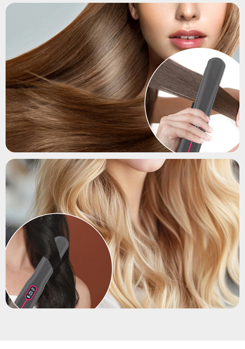Wireless hair straightener, no damage to hair, dual-purpose mini hair straightener, long-lasting curling iron, portable hair curling device pic 16