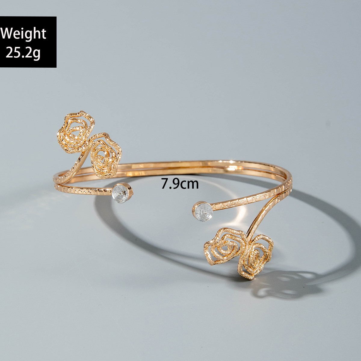 亚马逊跨境个性冷淡风海星手臂镯线条计感蝴蝶环形开口臂镯女详情80