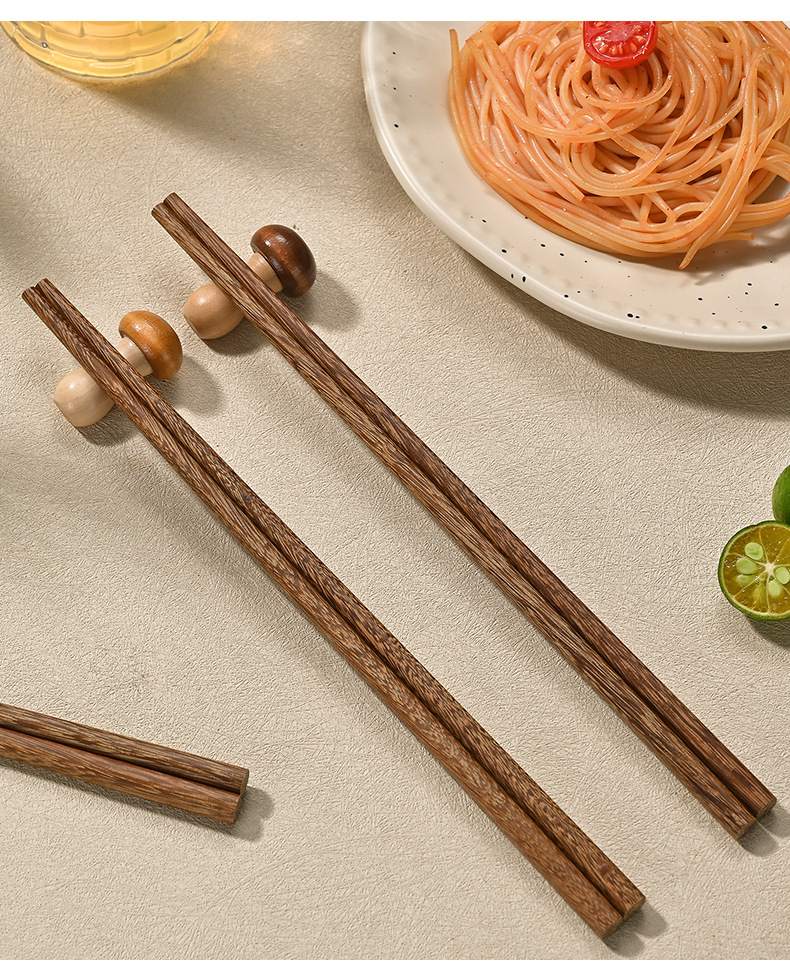 红檀木筷子实木无漆无蜡家用木质防滑天然原木筷无漆无蜡厨房餐具详情21
