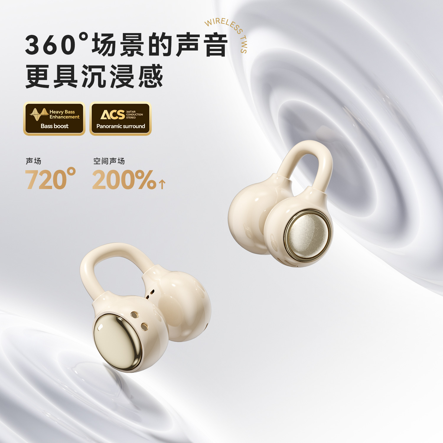 229 Cross-border new wireless Bluetooth headphones with digital display, in-ear opening, non-in-ear makeup mirror, long battery life, in stock pic 4
