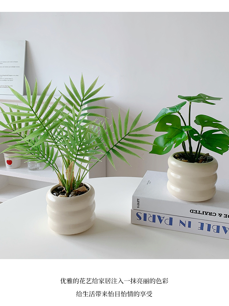仿真绿植假花摆件龟背叶小盆栽办公桌面室客厅茶几植物摆设装饰品详情9