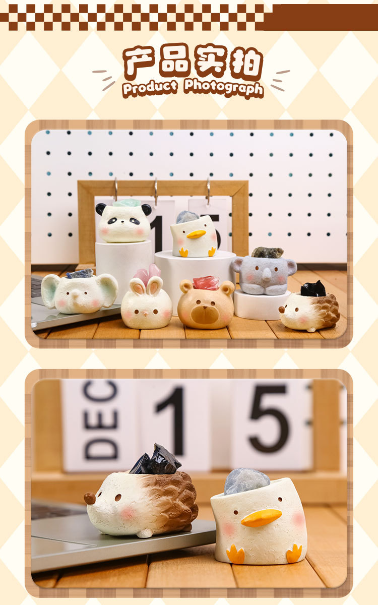 Cute and fun crystal blind box, with a variety of cartoon animal tabletop decorations and creative designs. Adorable animal blind boxes pic 15