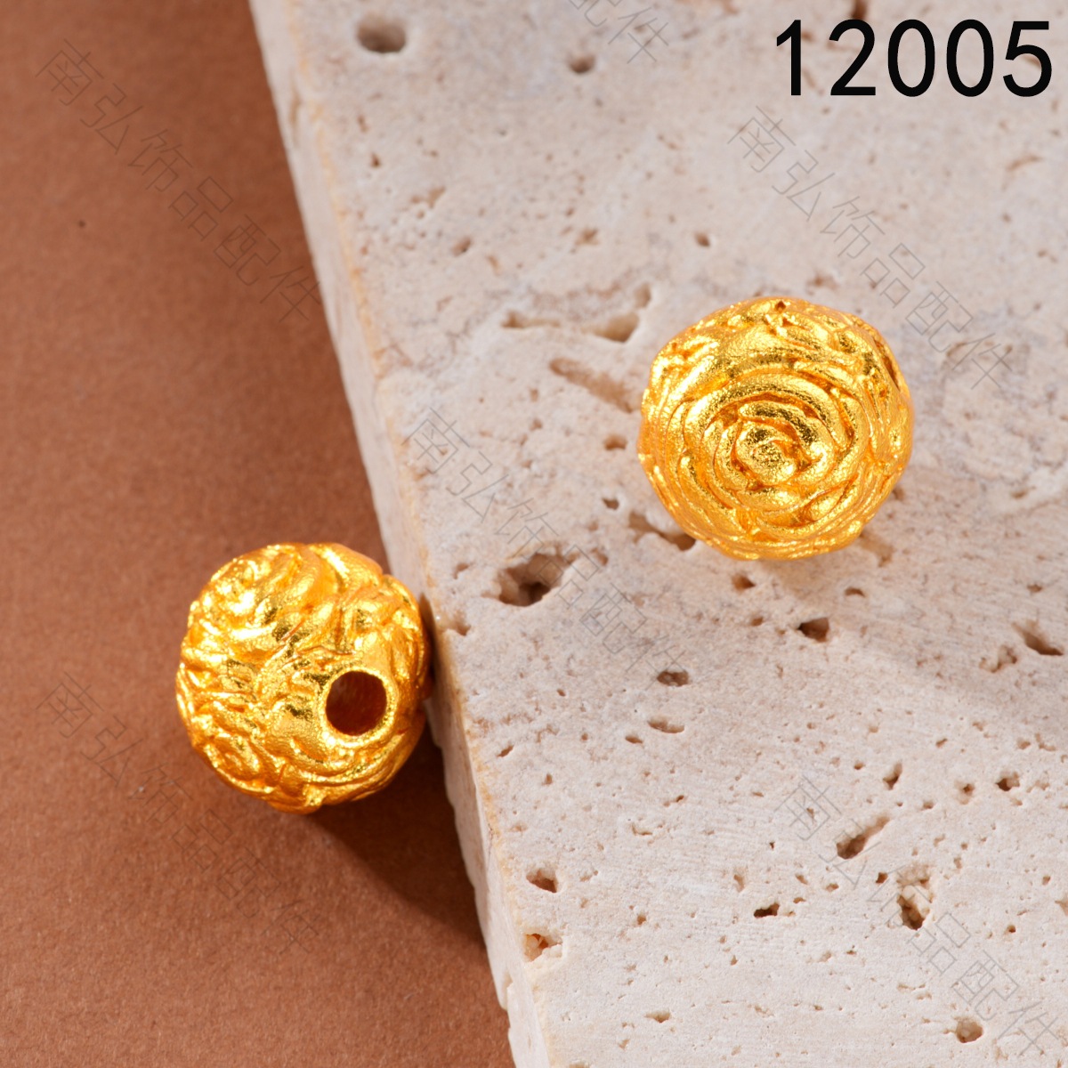 Ancient-style Vietnamese sand gold color-preserving rose large spacer beads high-end DIY bracelet necklace jewelry accessories pic 2