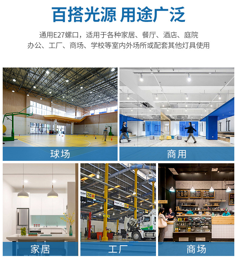 Wholesale of energy-saving LED flying saucer bulbs for household living rooms and rooms, three-proof and moisture-proof E27 screw socket high-power factory lamps pic 9