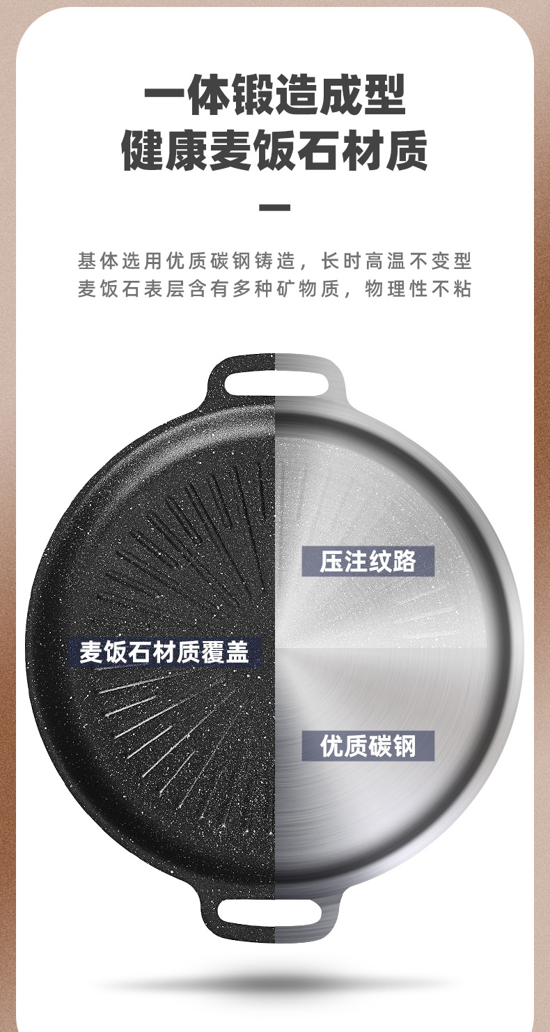 Tourmaline grill, sun plate, Korean barbecue plate, gas stove, induction cooker, universal barbecue, teppanyaki, outdoor camping pic 4