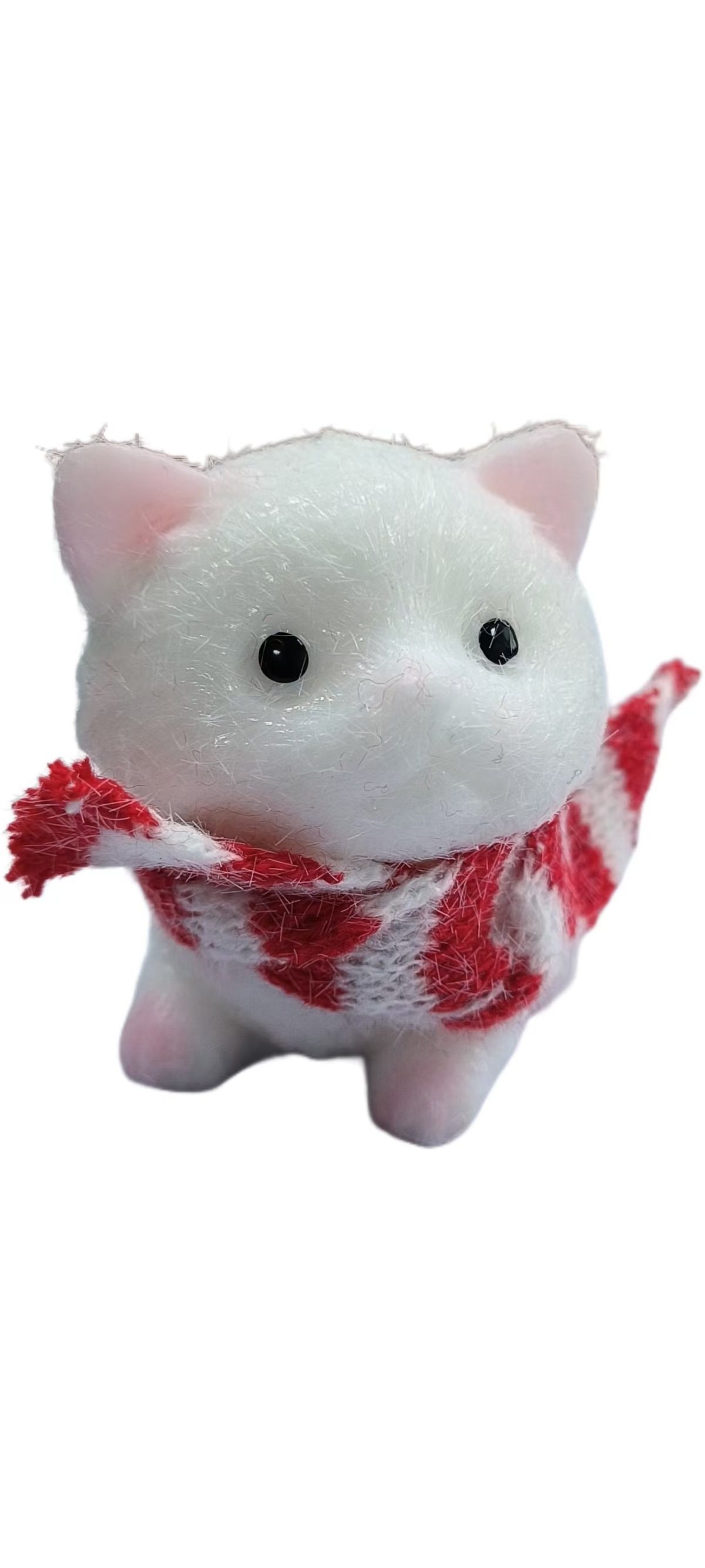 直销TPR软胶毛绒实心小猫捏捏乐黑猫白猫萌宠大团子卡通减压玩具详情4