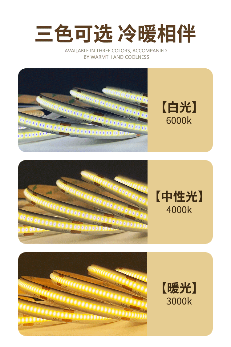 厂家批发户外防水cob灯带展示柜软灯条嵌入式线形led氛围自粘灯带详情7