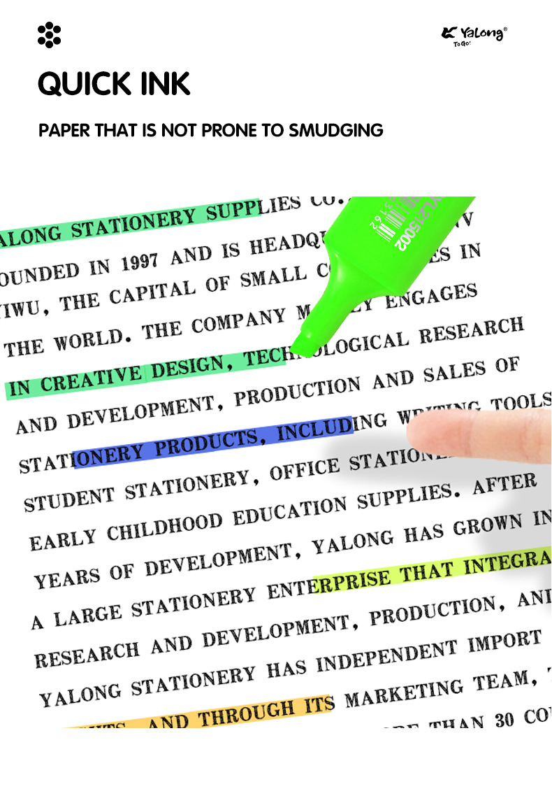 Self-owned brand fluorescent color marking highlighters for office and school stationery supplies pic 6