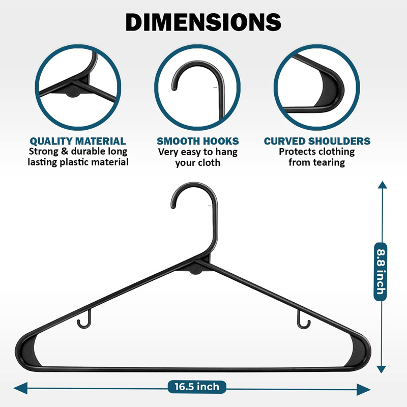 Black plastic clothes hanger, household space-saving, ultra-thin dry and wet plastic clothes rack, multi-functional anti-slip and traceless clothes drying rack pic 22