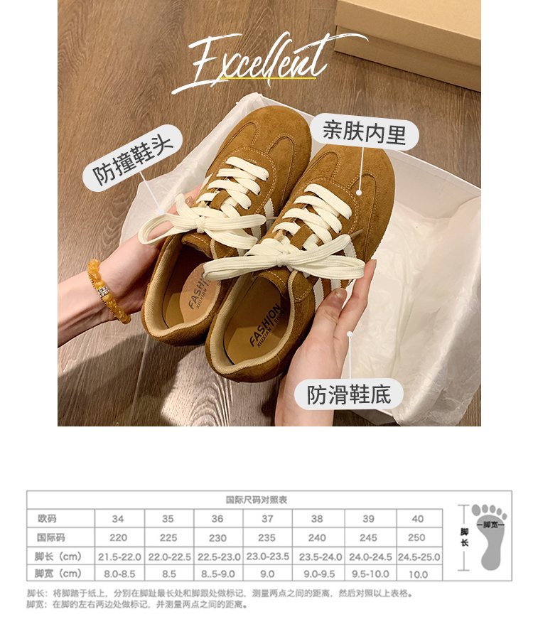 复古红色德训鞋女款小白鞋2025新款休闲板鞋运动厚底阿甘鞋详情2