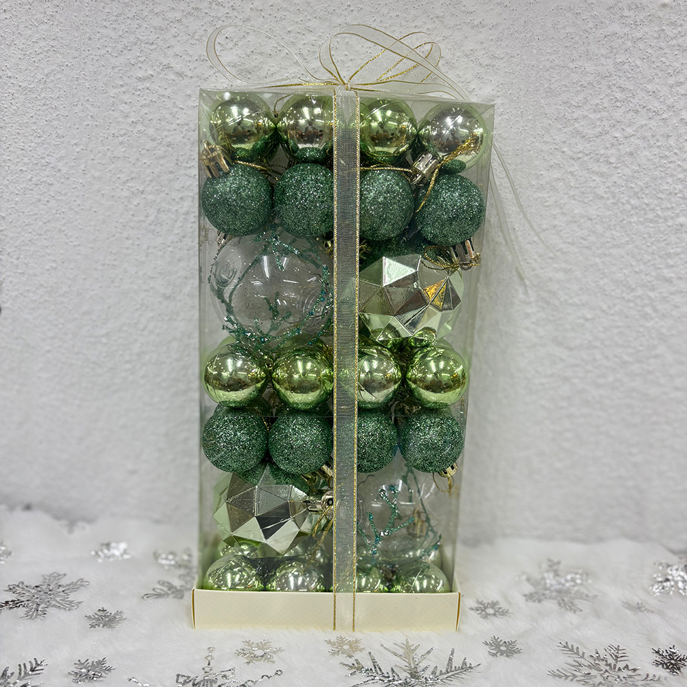 Juego de bola de navidad creativo caja de regalo escena de navidad arreglo de árbol de navidad decoraciones de bola de color colgante de bola al por mayor pic 3