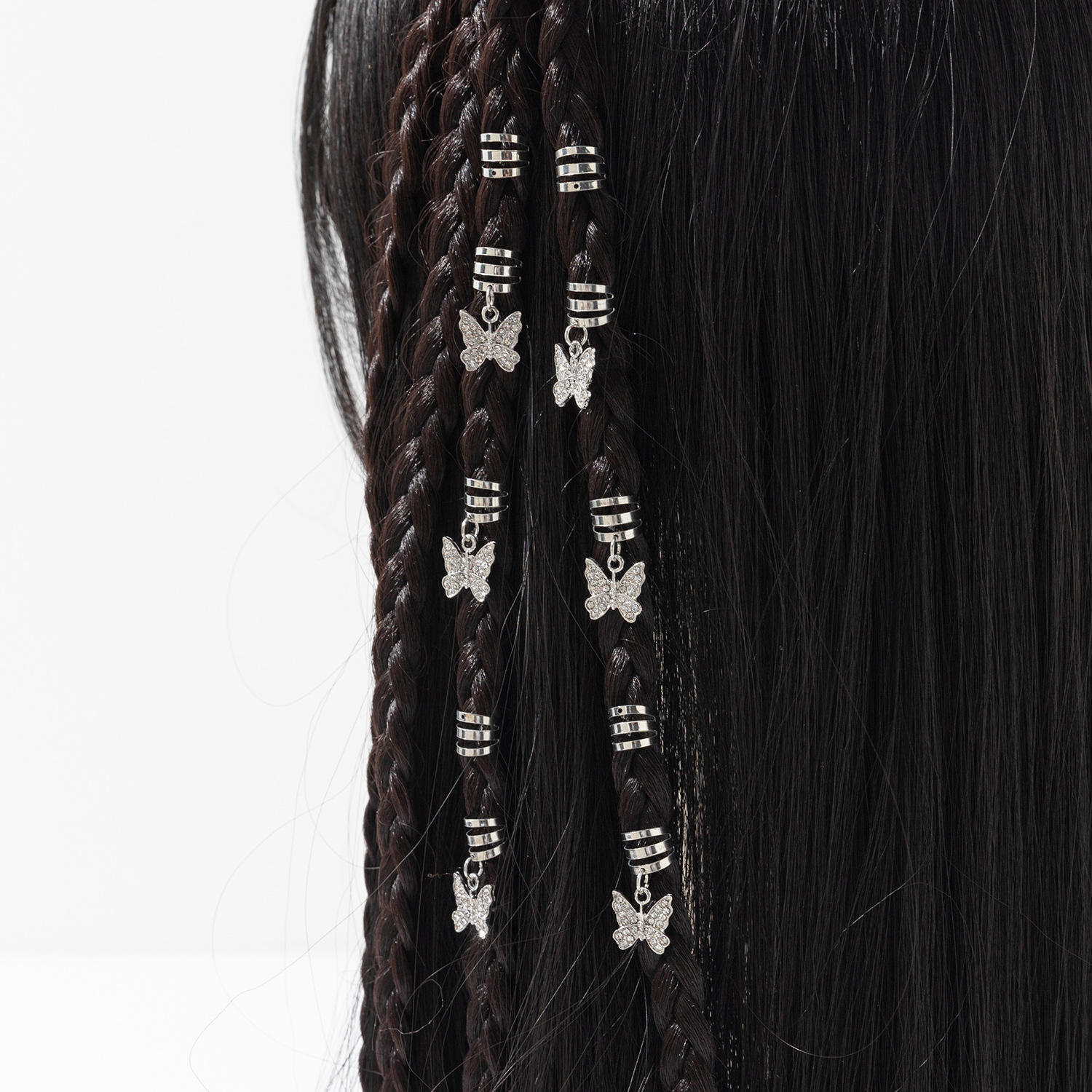 A 10-piece DIY hair accessory buckle set featuring cross-border dreadlocks, open hair bands, hollowed-out five-pointed stars, butterflies and hearts pic 27