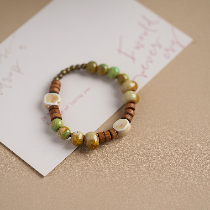 景德镇陶瓷手链薄荷曼波绿国风流行文艺古风串珠中式情侣手串礼物详情7