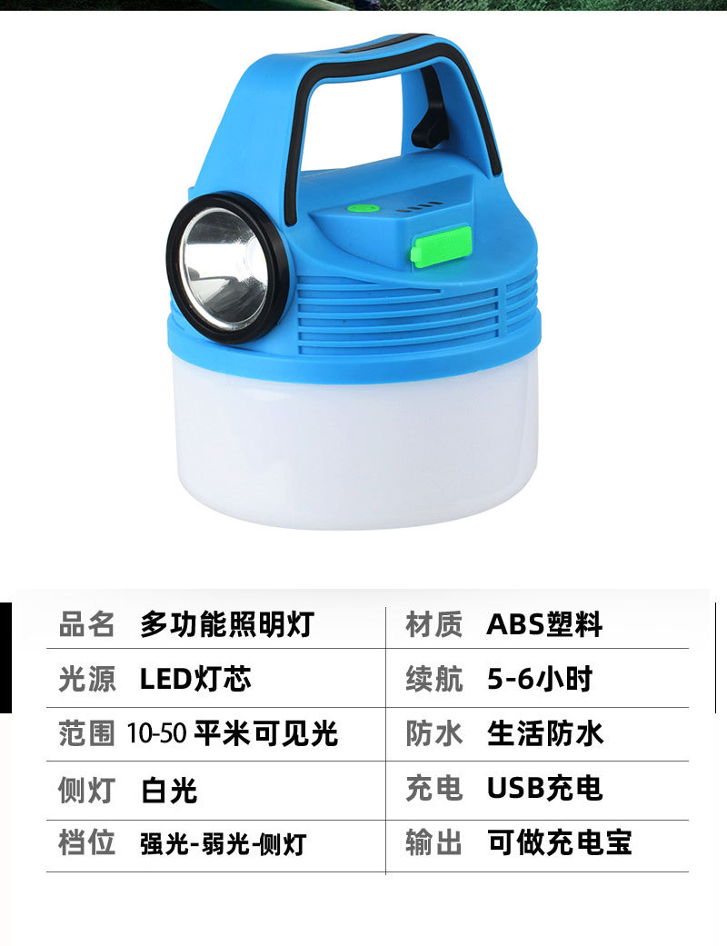 跨境露营灯led灯便携式帐篷灯户外野营灯多功能马灯usb充电地摊灯详情3
