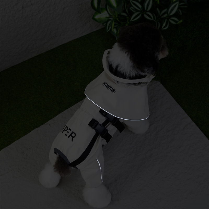 宠物秋冬可拆卸雨衣 狗狗新款防水保暖外套 中小型犬防风外出服实详情2