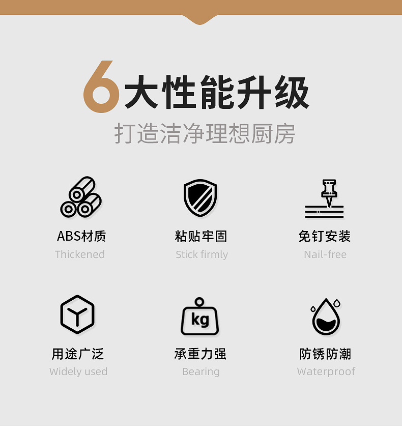 Cross-border wholesale of side storage racks for kitchen refrigerators, multi-functional seasonings and cling film storage wall hangers without drilling pic 8