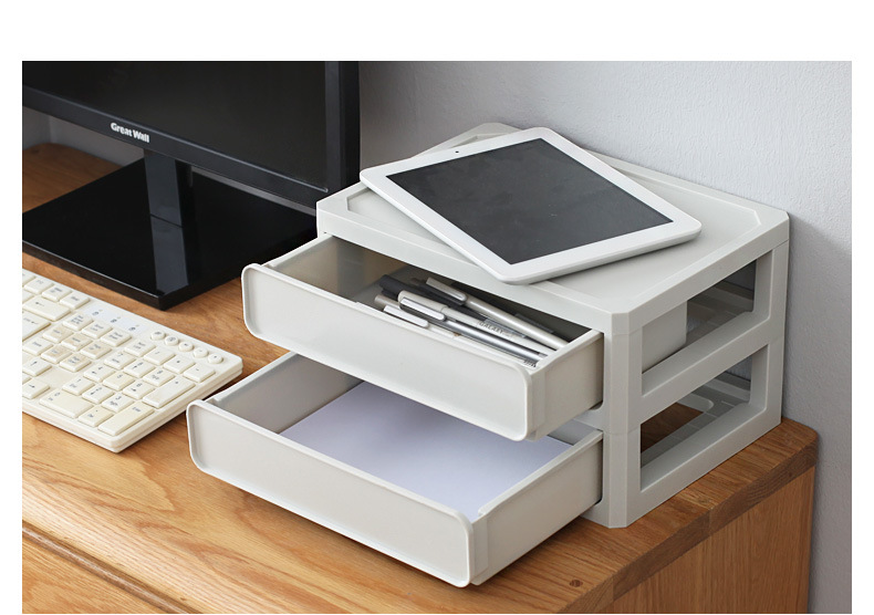 Desktop storage box, drawer-type home office filing cabinet, student dormitory miscellaneous storage box, dust-proof and stackable pic 3