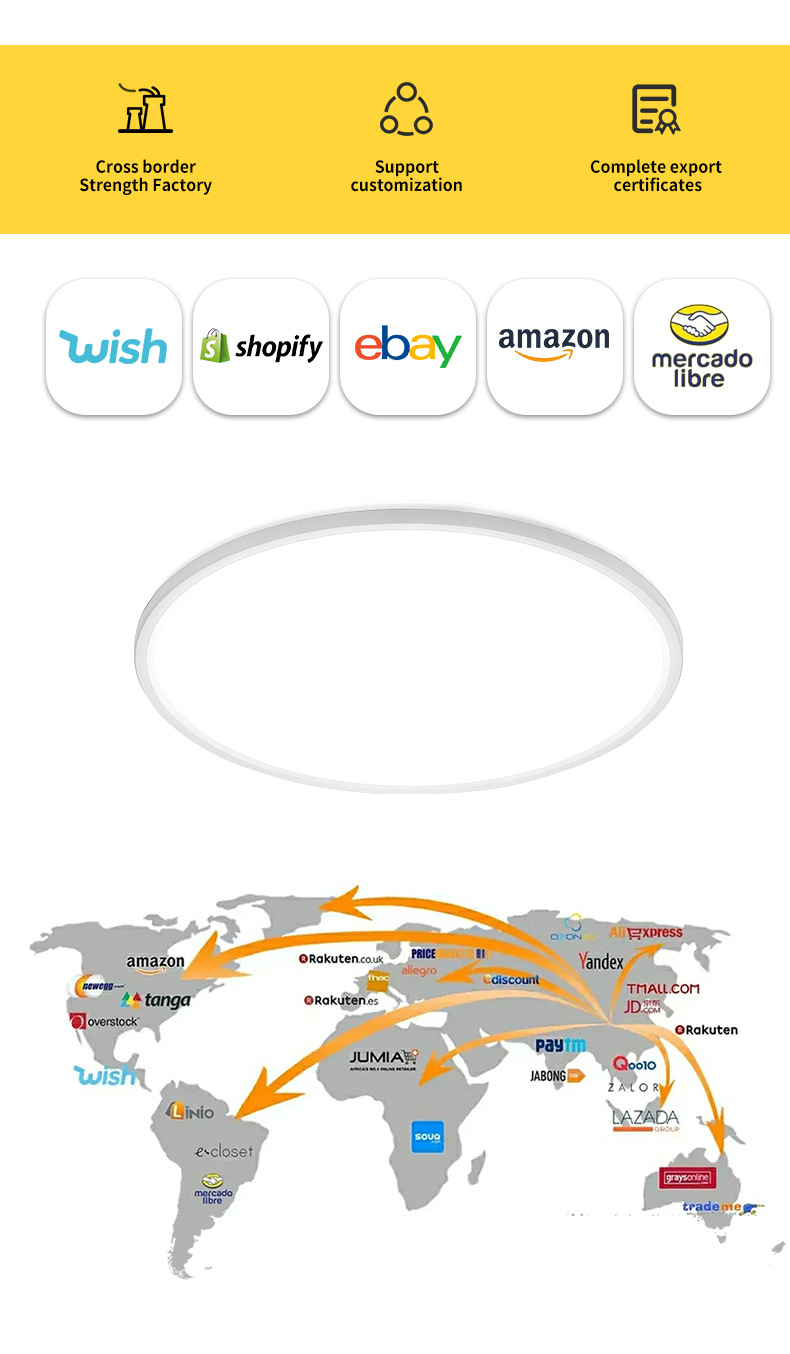 Amazon cross-border ultra-thin led ceiling light TRAIC dimming dip switch color adjustment CCT living room and bedroom lighting fixtures pic 2