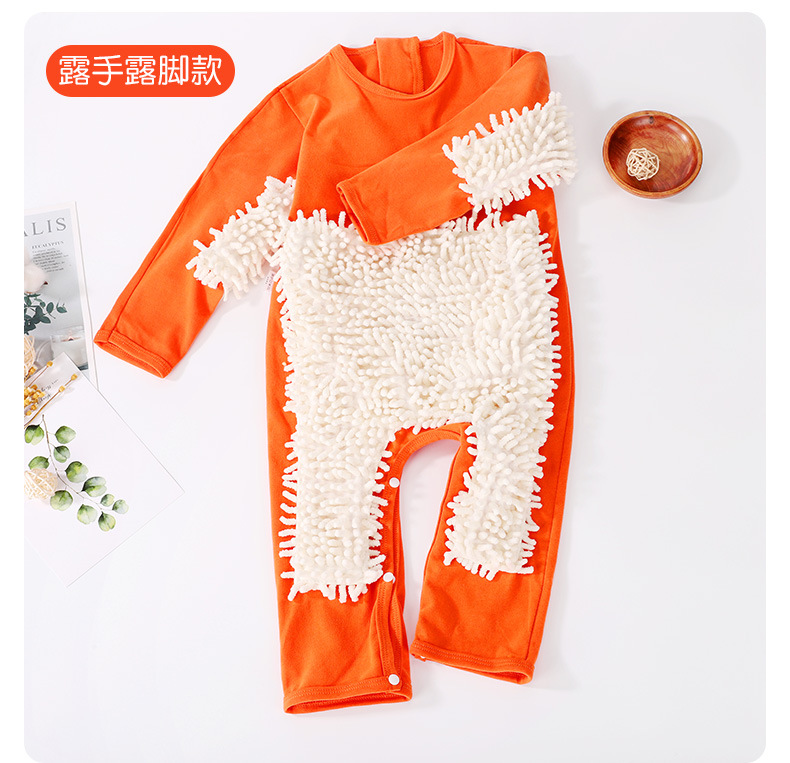 宝宝拖地爬爬服拖把侠连体衣防脏神器擦地板爬行服详情14