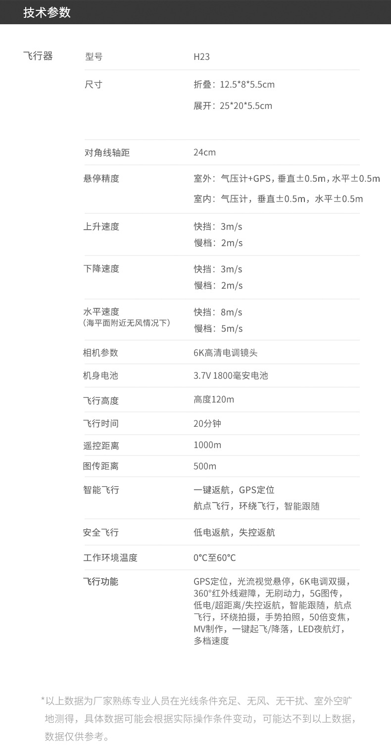 H23GPS定位航拍专业6k高清光流5G传图Drones避障详情20