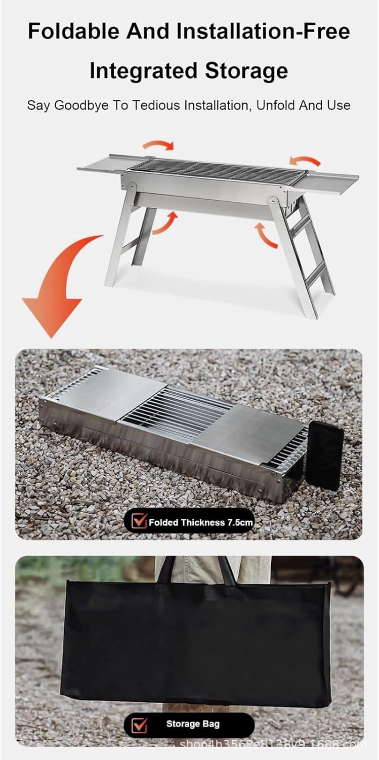 烧烤炉不锈钢家用折叠便携式小型烤炉烤肉架网户外烧烤炉子烧烤架详情2