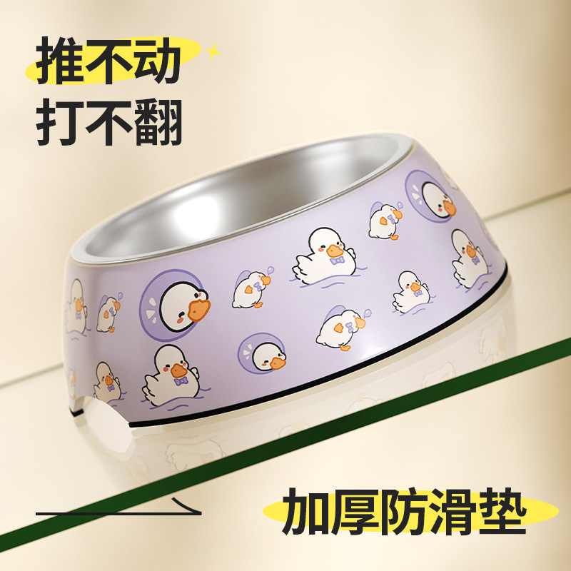 密胺碗不锈钢狗狗饭碗专用狗粮喝水宠物猫粮饭盆防打翻狗盆猫碗详情2