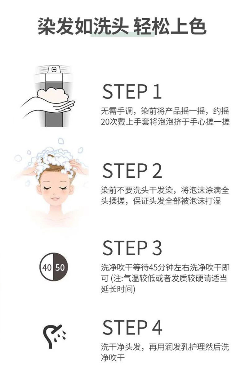 榛果灰棕色泡泡染发剂网红2025流行色植物爆款自己在家染发膏批发详情6