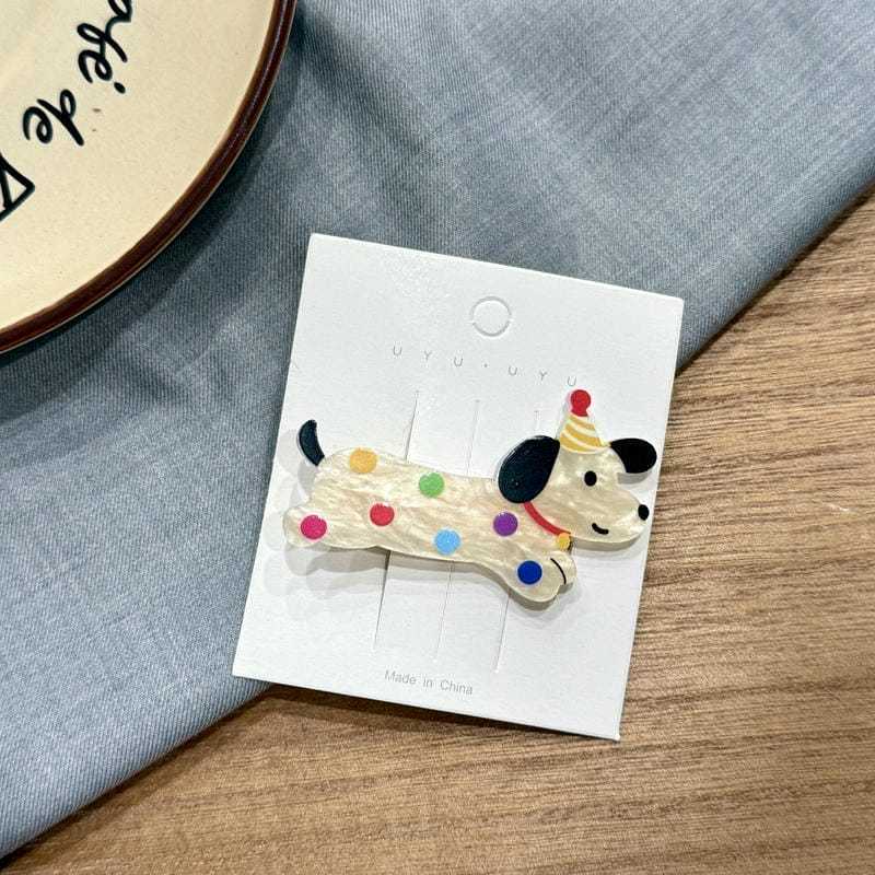 卡通发卡可爱侧边小狗儿童头饰刘海夹女发夹鸭嘴夹夏季子前额碎发详情6