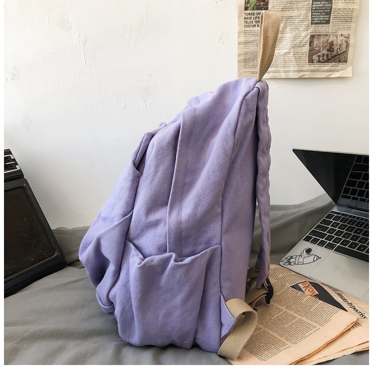 书包女休闲复古耐磨帆布双肩包男女日系大学生简约百搭旅行背包男详情4