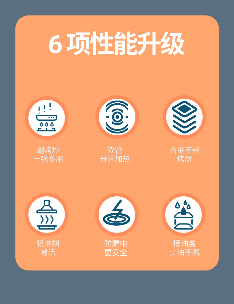 Double-flavor hot pot, electric hot pot, barbecue integrated machine, electric stir-frying pot, small household appliances, electric hot pot, cooking pot, integrated pot, electric stir-frying pot, steaming and boiling pic 3