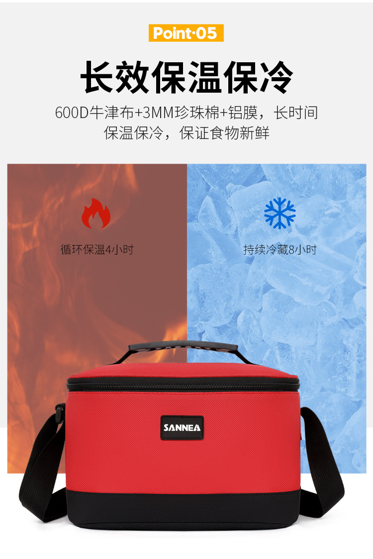 Wholesale aluminum foil lunch bags, waterproof ice packs, hand-held lunch box bags, thickened striped bento bags, insulated bags, cross-border pic 16