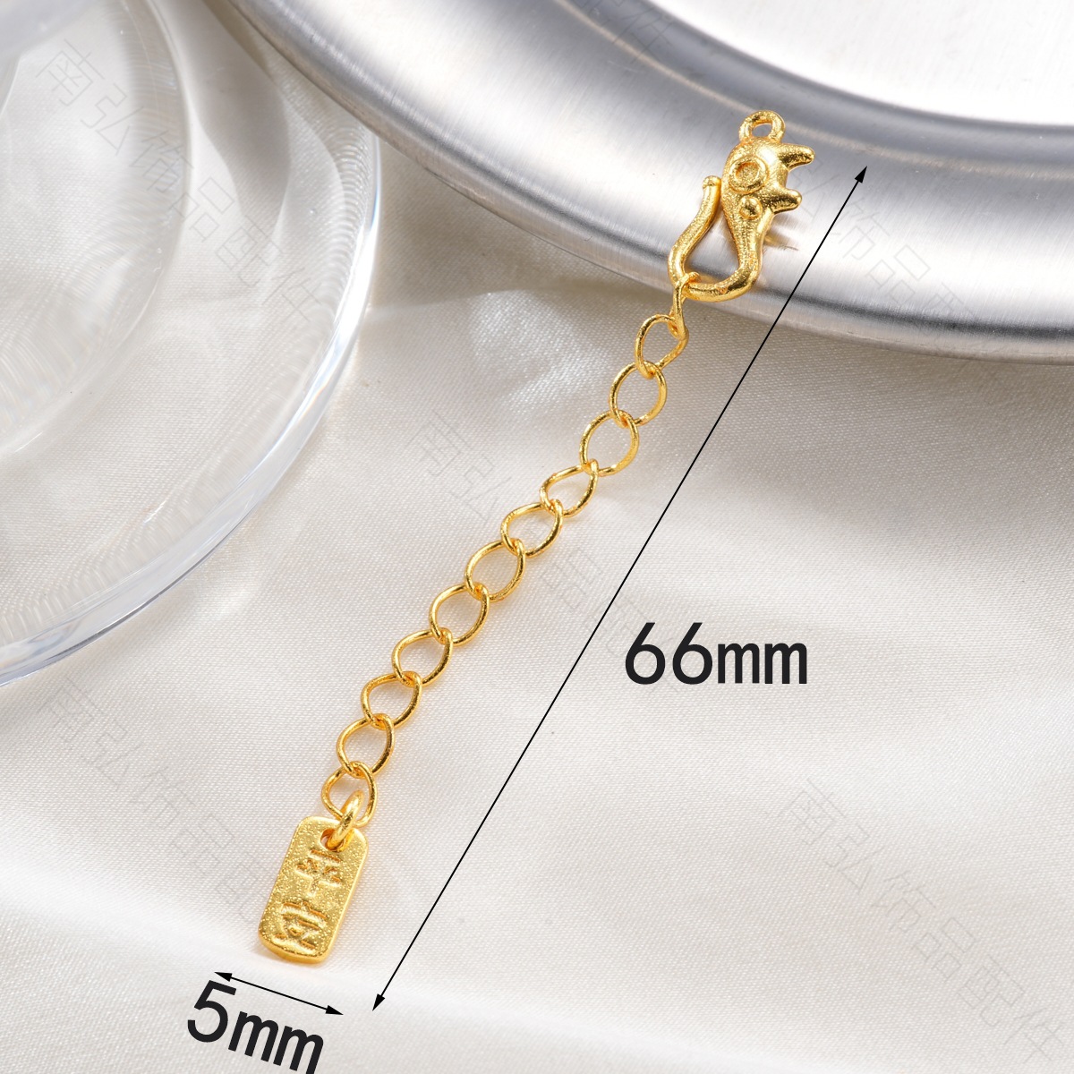 Copper-plated 18k high color retention, zirconium-inlaid elephant buckle, extended chain bracelet, pearl necklace, buckle head, DIY jewelry accessories pic 4
