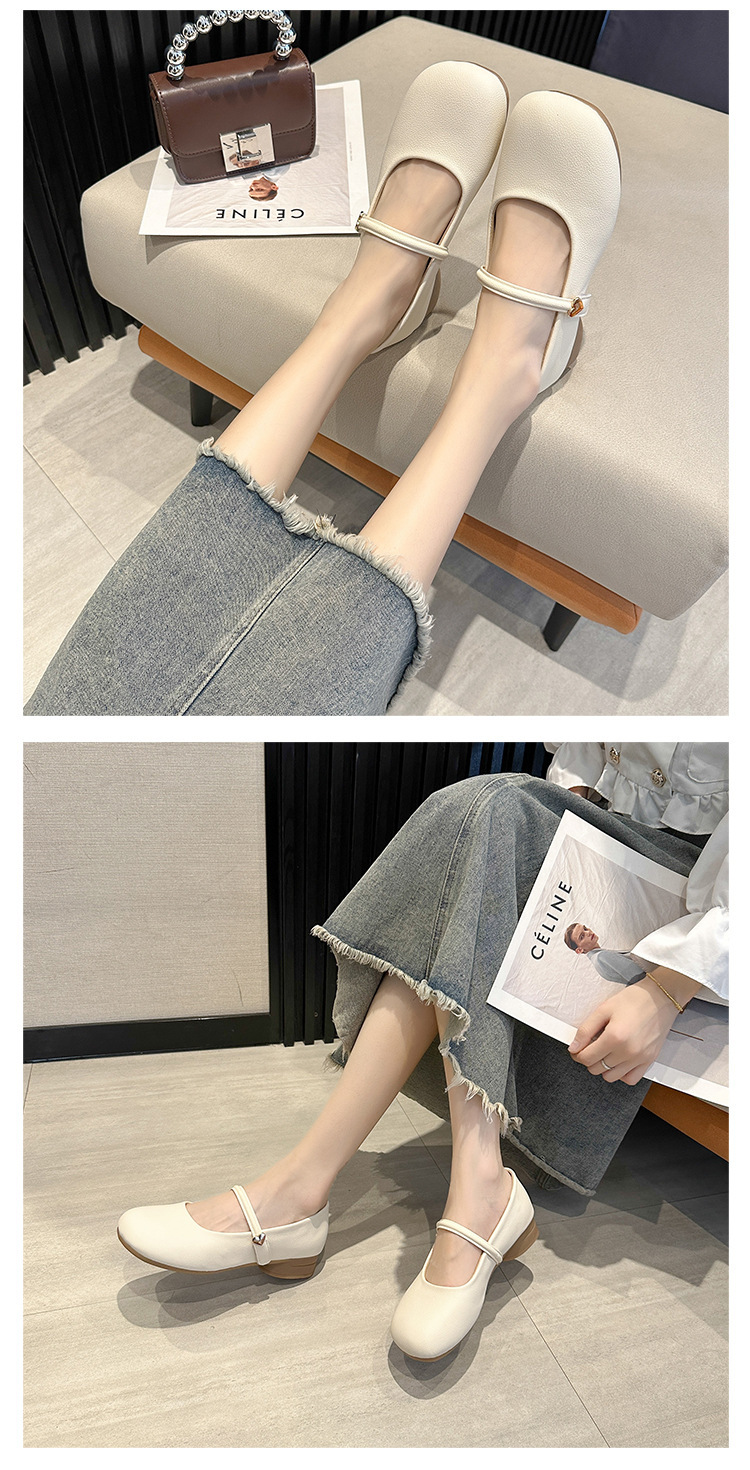 温柔玛丽珍鞋女2024年新款春季圆头低跟晚晚鞋法式配裙子单小皮鞋详情14