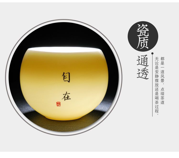 羊脂玉瓷品茗杯陶瓷茶杯茶具日式龙蛋杯功夫白瓷单杯主人杯喝茶碗详情11