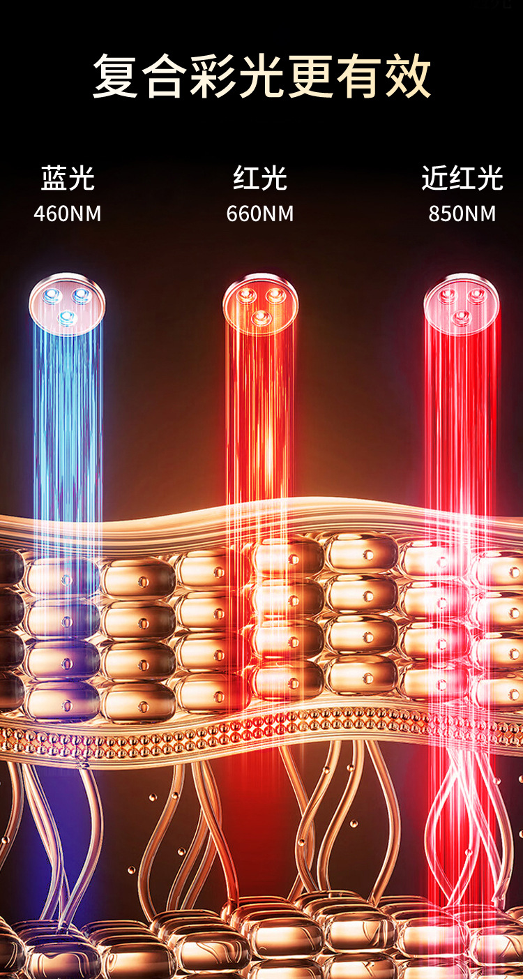 LED无线光子面罩磁吸红蓝光850nm红外线美容仪跨境光疗美容面罩详情5