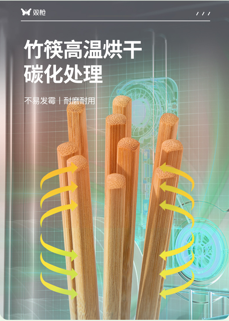 Double-gun bamboo chopsticks, large quantities of unpainted and wax-free bamboo chopsticks for canteens, restaurants, household and commercial use, hotel chopsticks wholesale in stock pic 4