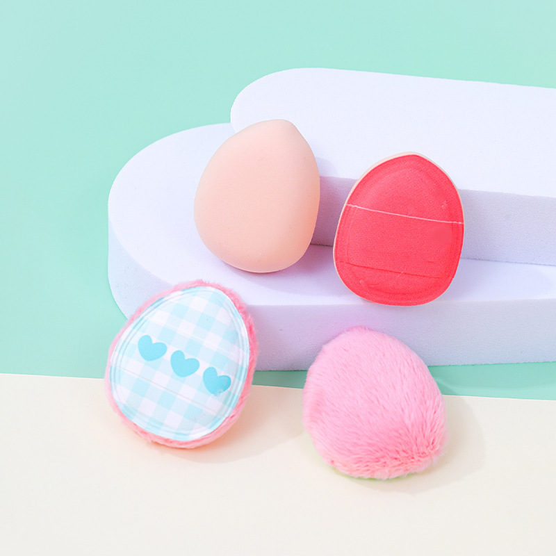 工厂定制棉花糖手指粉扑聚氨酯干湿两用拇指形植绒散粉气垫不吃粉详情3