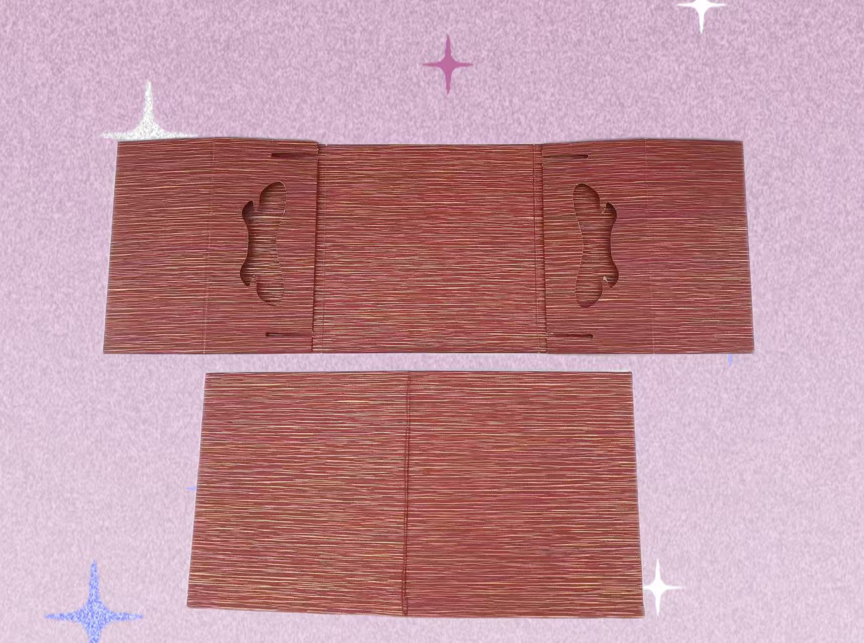 粉色条纹 手提蝴蝶可折叠方盒 烫金玫瑰花包装盒礼品盒详情9