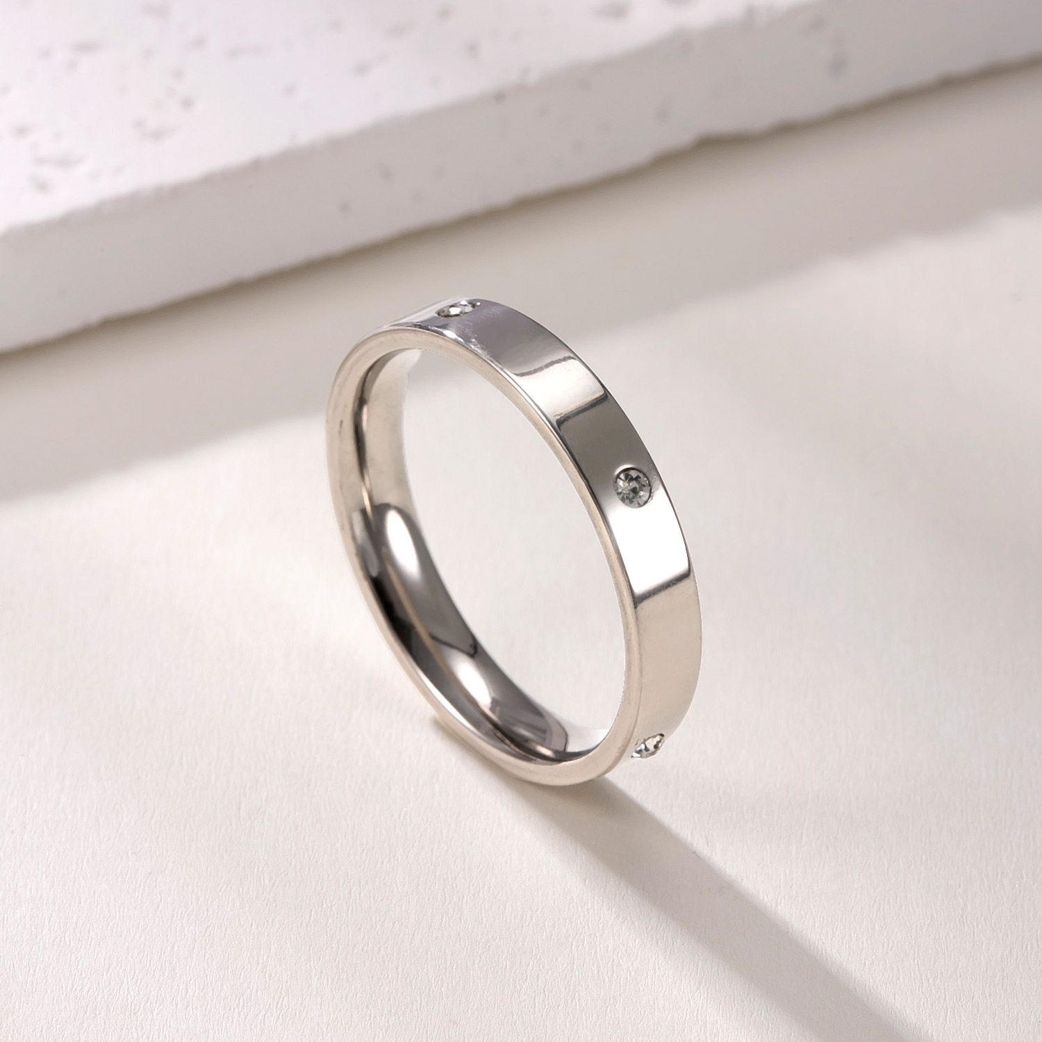 跨境 钛钢戒指新款不锈钢饰品三生三世三件套镶钻对戒 情侣戒指详情7