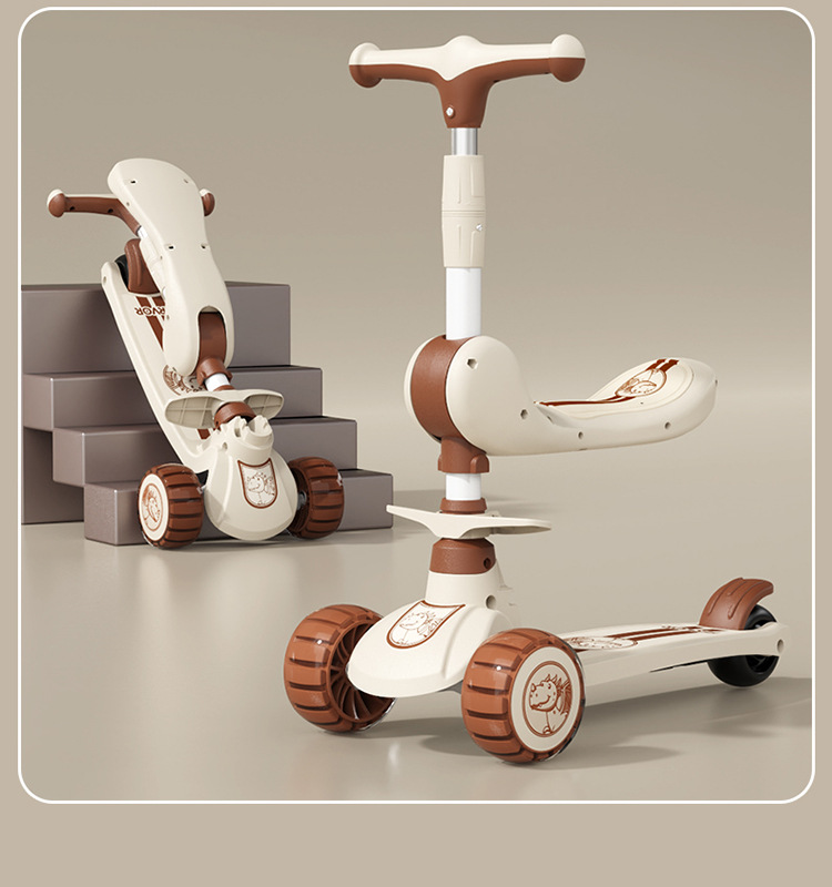 滑板车儿童1一3-6一12岁男女童宝宝滑滑车可坐骑踏板三合一溜溜车详情18