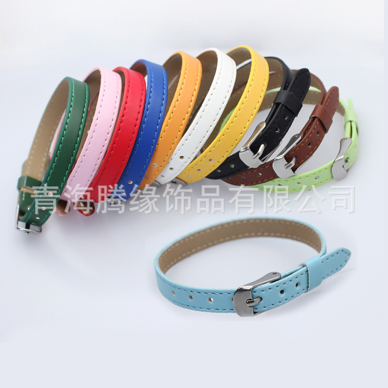 8mm仿皮手腕带PU皮革带子可穿8mm孔径字母配件滴油饰品详情25