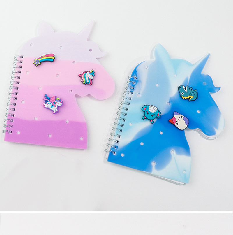 Creative cartoon unicorn, DIY silicone hole cover, practical student loose-leaf notebook, notepad, loose-leaf core pic 12