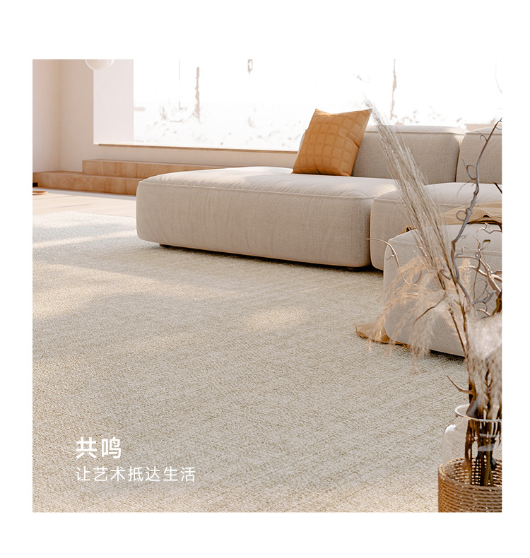 Solid-colored carpets for the living room are dirt-resistant, easy to maintain, and require no washing. They are a light luxury and high-end solid color standard for large houses, including sofa blankets and bedroom floor MATS pic 4
