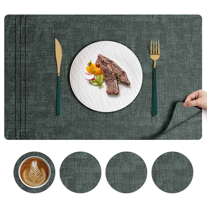 北欧ins风餐垫皮革桌垫防烫垫餐桌隔热垫碗垫高级感餐盘垫茶杯垫详情20