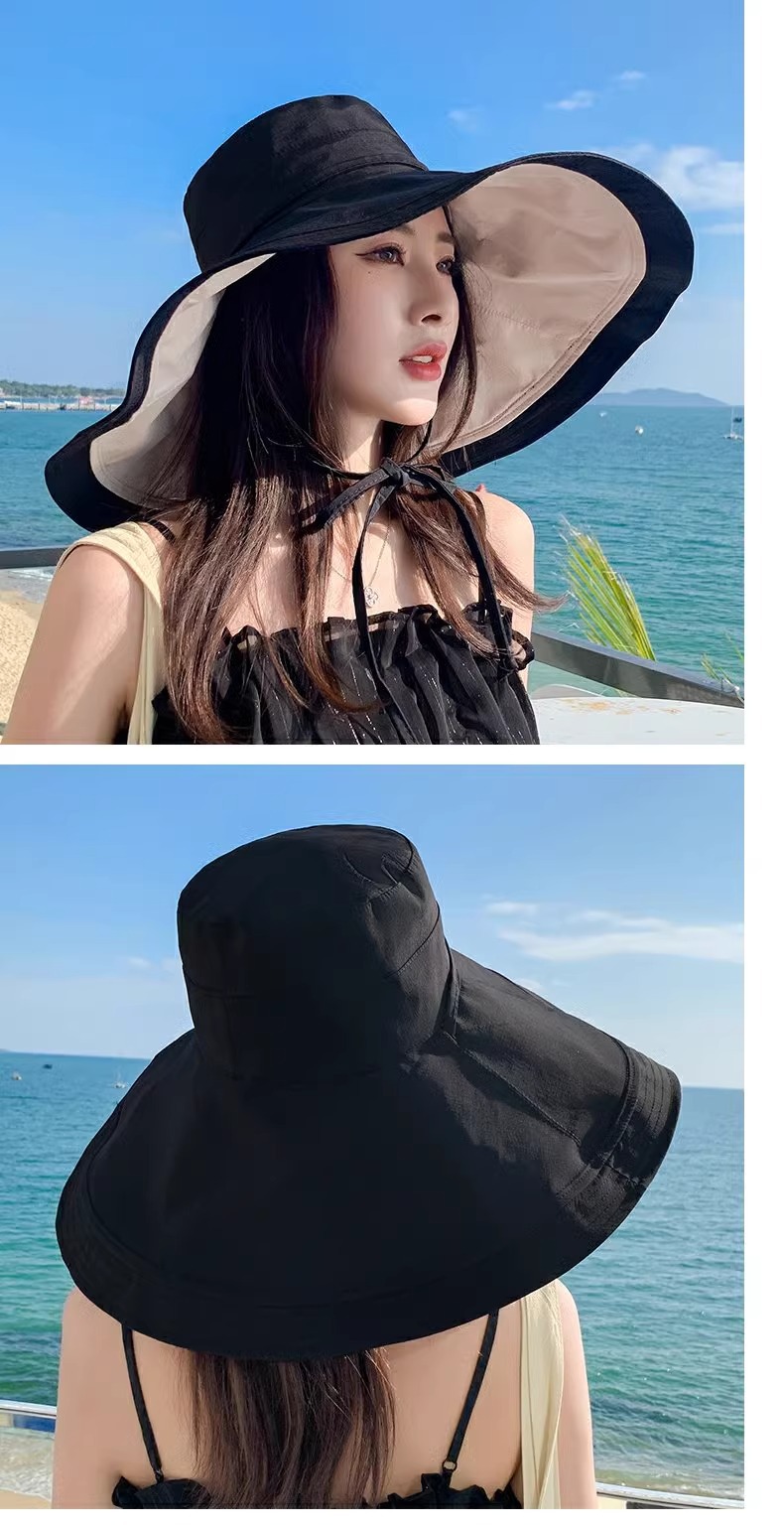 قبعة قبعة كبيرة، قبعة كبيرة، غطاء شمسي أكبر على وجه امرأة صيفية pic 18