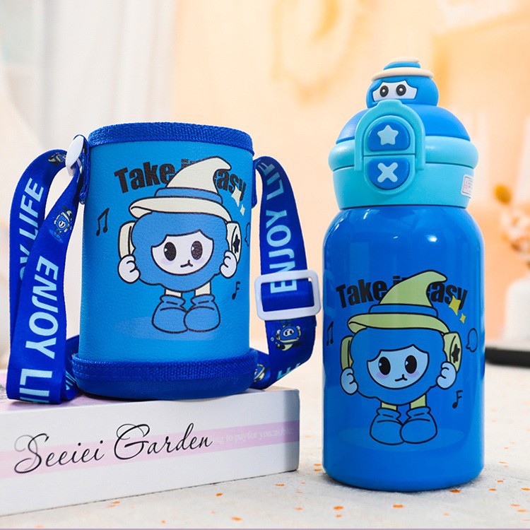 新款公仔儿童保温杯316不锈钢双饮吸管杯可爱幼儿园宝宝专用水杯详情12